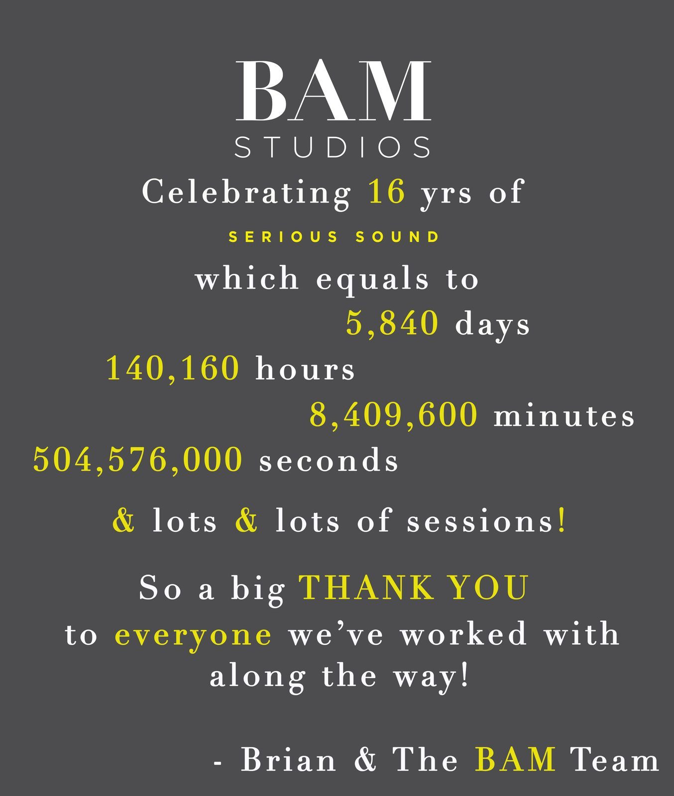 Happy Birthday BAM!