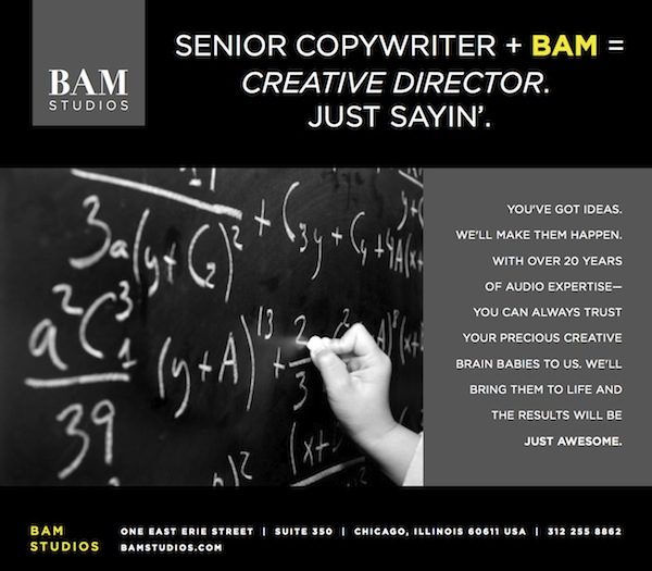 BAM Studios January 2012 "Senior Copywriter" Ad