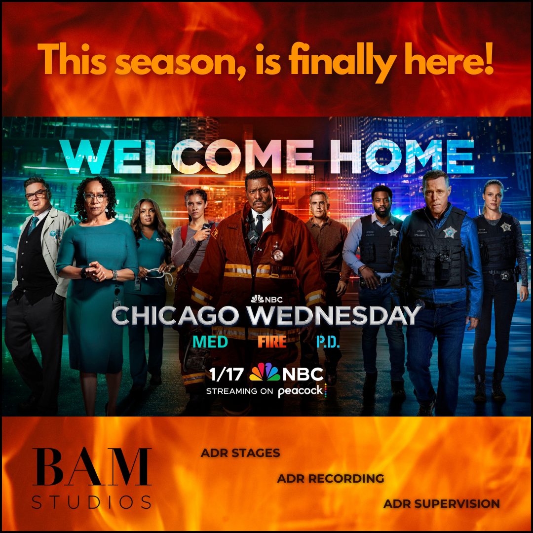 BAM's ADR for One Chicago season premieres Tomorrow!