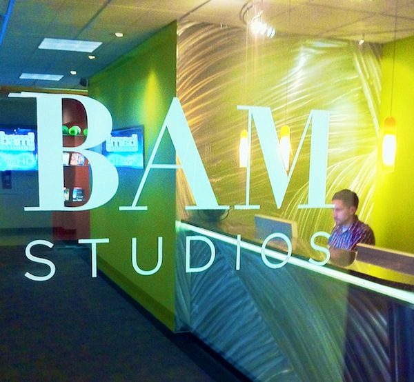 BAM Studios new 2011 branding up on on our front door.